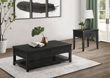 Concord - Coffee And End Table Set Distressed Black 2 Pc. Coffee Table, End Table by Coaster Fine Furniture | Bel Furniture