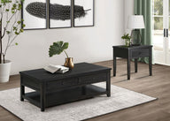 Concord - Coffee And End Table Set Distressed Black 2 Pc. Coffee Table, End Table by Coaster Fine Furniture | Bel Furniture
