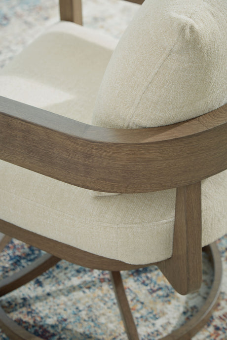 Serene Bay - Dark Brown / White - Swivel Chair With Cushion (Set of 2) by Signature Design by Ashley® | Bel Furniture