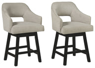 Tallenger - Upholstered Swivel Barstool (Set of 2) Beige 24''W x 23''D x 38''H Stool Sets by Signature Design by Ashley® | Bel Furniture