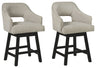 Tallenger - Upholstered Swivel Barstool (Set of 2) Beige 24''W x 23''D x 38''H Stool Sets by Signature Design by Ashley® | Bel Furniture
