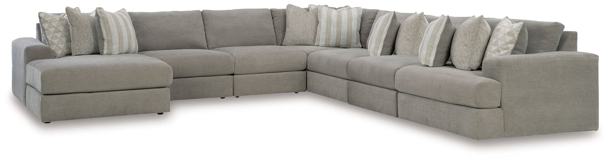 Avaliyah - Sectional Dark Gray 7 Pc. Left Arm Facing Chaise Sectional by Signature Design by Ashley® | Bel Furniture
