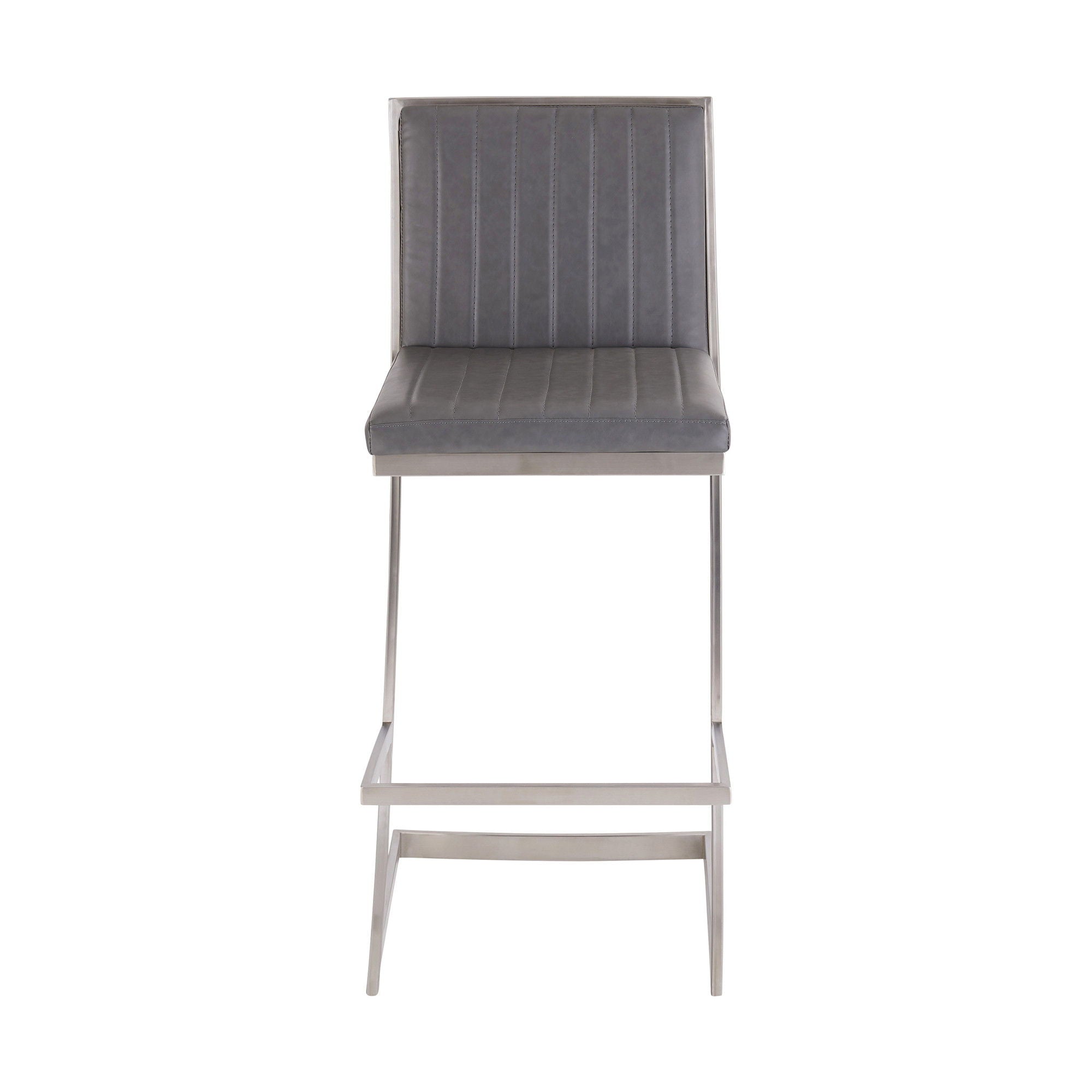 39" Counter Height Bar Chair - Gray / Silver