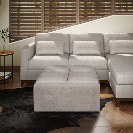 Avalon - Square Coffee Table, Storage Ottoman by Simpli-Home | Bel Furniture