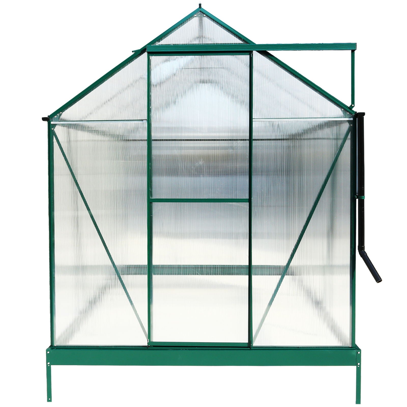 Polycarbonate Greenhouse, Heavy Duty Outdoor Aluminum Walk-In Green House Kit With Rain Gutter, Vent And Door For Backyard Garden