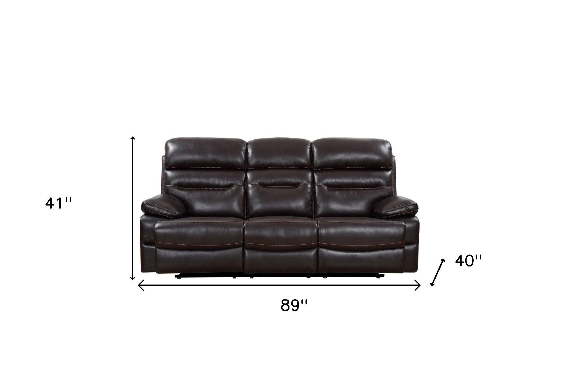 Black Legs Sofa Faux Leather - Brown