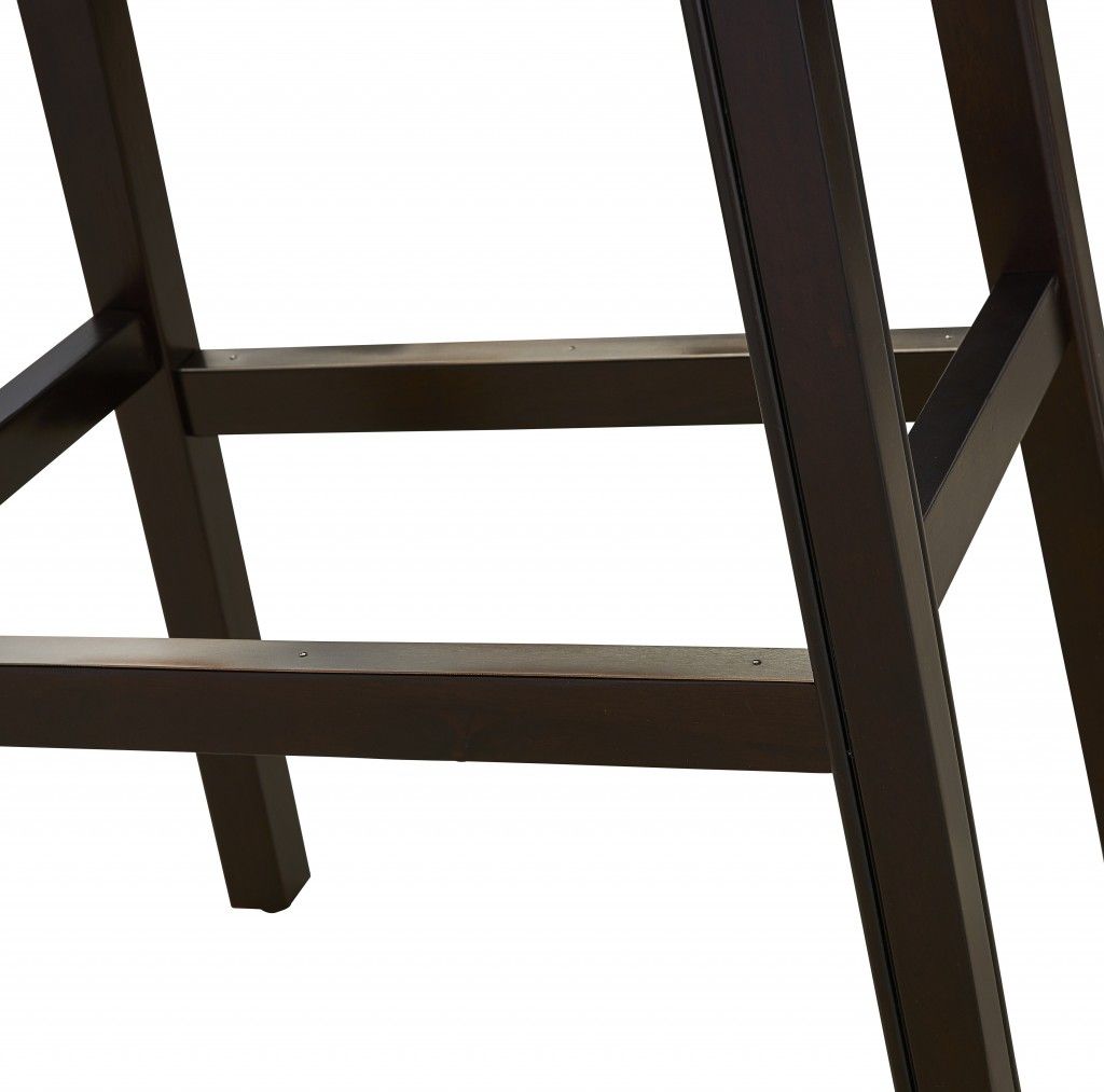 Solid Wood Backless Bar Height Bar Chair - Black / Espresso