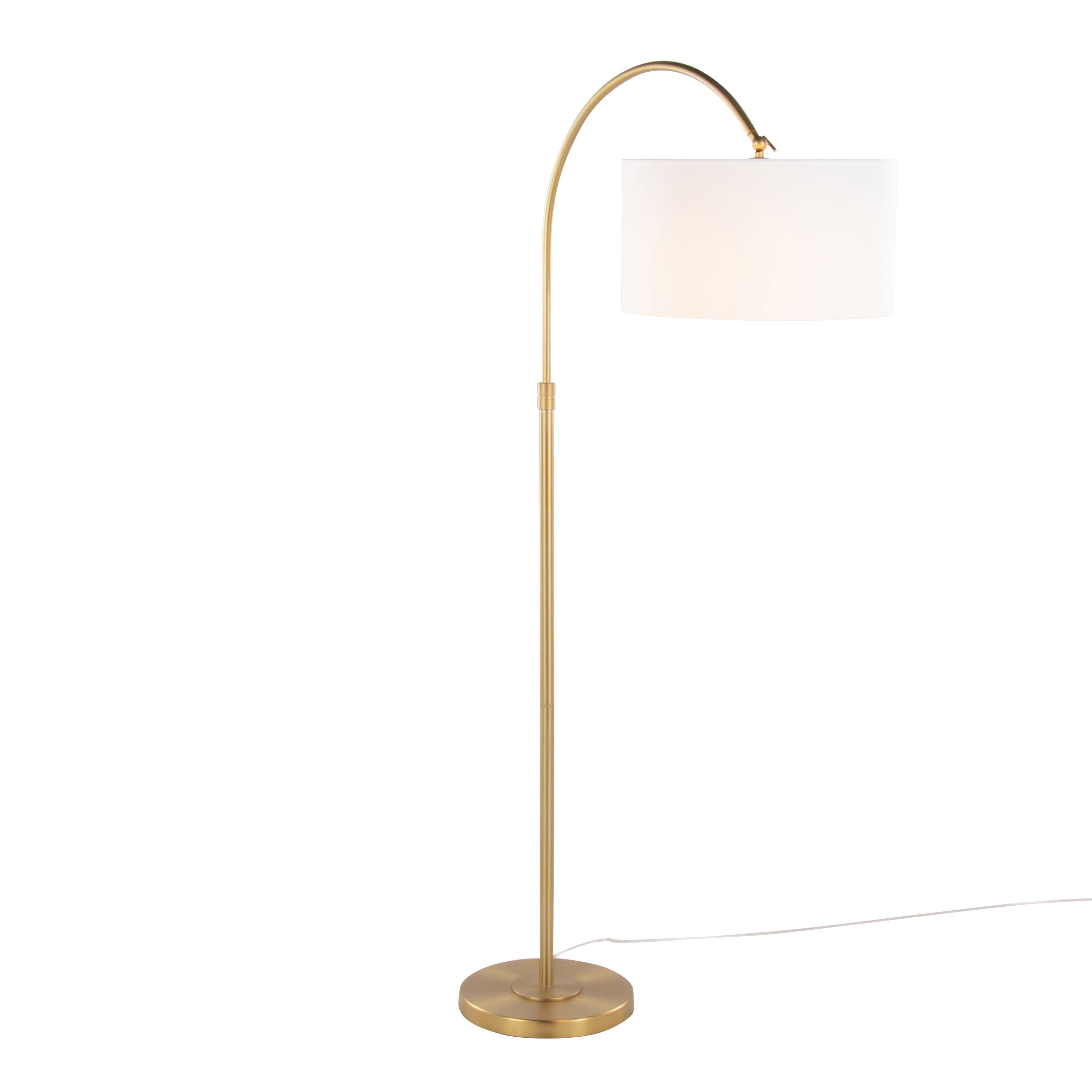 Salon Reader Contemporary Floor Lamp - Gold / White