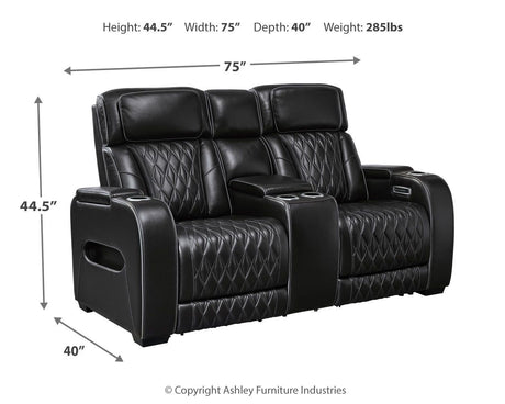 Boyington - Power Reclining Loveseat With Console/Adj Hdrst by Signature Design by Ashley® | Bel Furniture