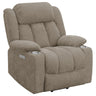 Houston - Upholstered Power Lift Recliner Chair Light Brown by CoasterEveryday | Bel Furniture