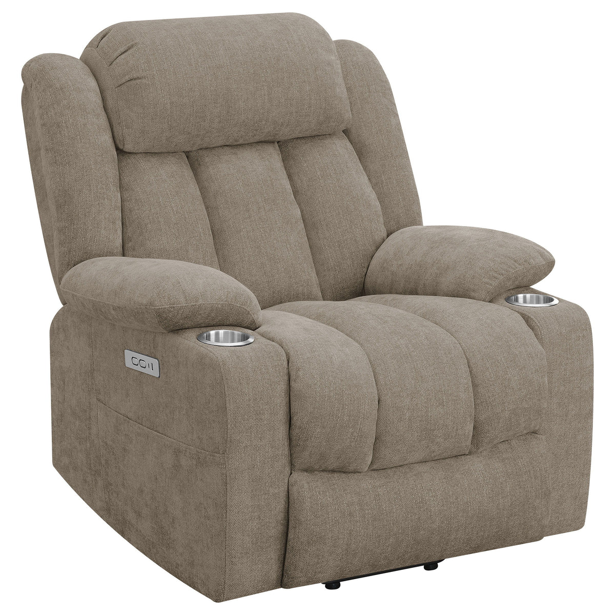 Houston - Upholstered Power Lift Recliner Chair Light Brown by CoasterEveryday | Bel Furniture