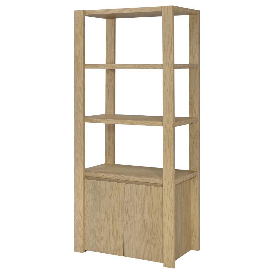 Laurelton - 3-Shelf Media Tower Tall Pier Cabinet - Light Oak