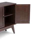 Draper - Mid Century Low Storage Cabinet - Medium Auburn Brown by Simpli-Home | Bel Furniture