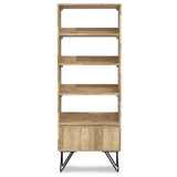 Hunter - Tall Bookcase - Natural by Simpli-Home | Bel Furniture