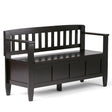 Brooklyn - Handcrafted Entryway Storage Bench Dark Brown by Simpli-Home | Bel Furniture