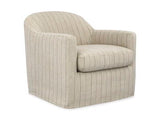 Valwick - Swivel Accent Chair - Cream / Brown