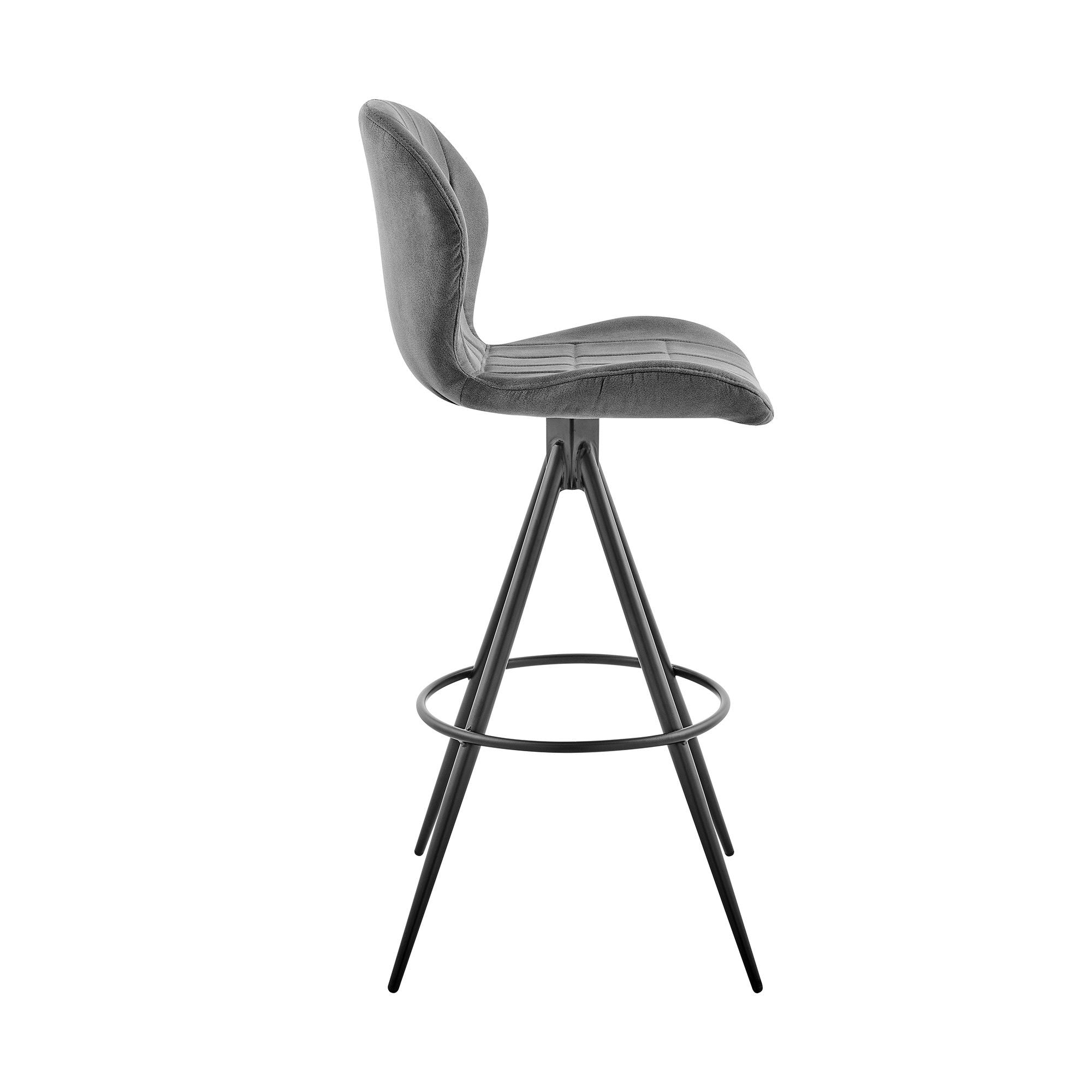 39" Iron Counter Height Bar Chair - Charcoal / Black