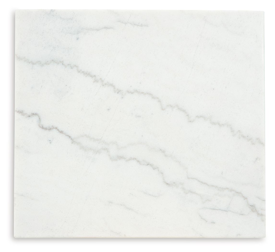 Burkhaus - White / Dark Brown - Rectangular End Table by Signature Design by Ashley® | Bel Furniture