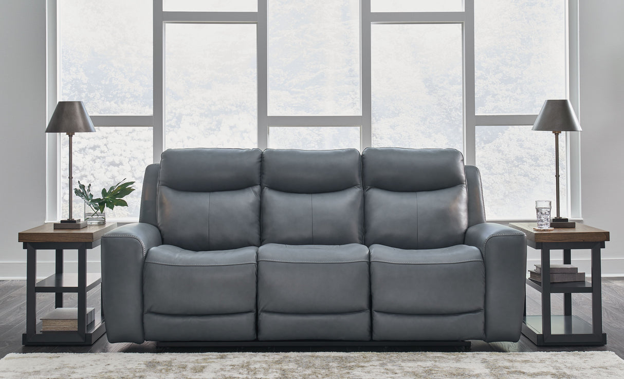 Mindanao - Steel - 2 Pc. - Power Reclining Sofa, Power Reclining Loveseat with Console by Signature Design by Ashley® | Bel Furniture