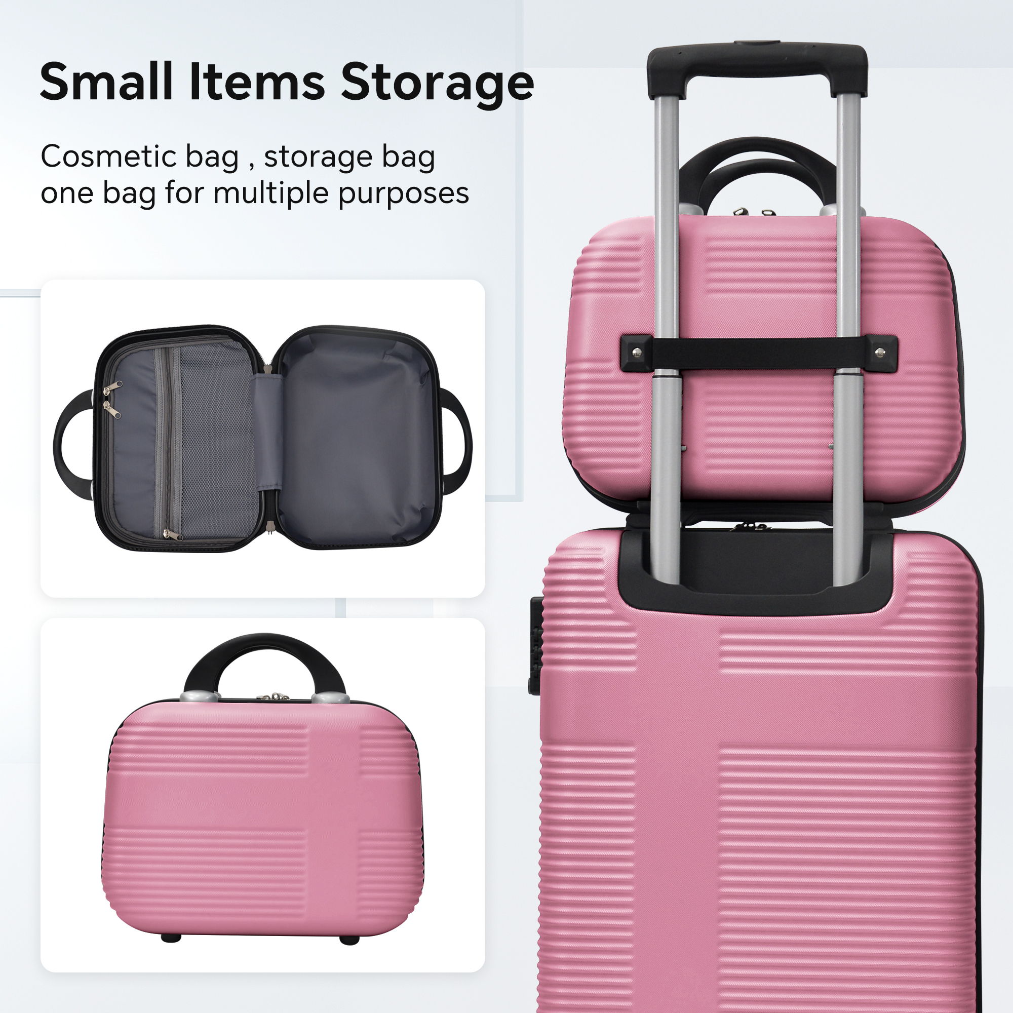 Luggage 4 Piece Set With Spinner Wheels, Hardshell Lightweight Suitcase With Tsa Lock, Checked Luggage