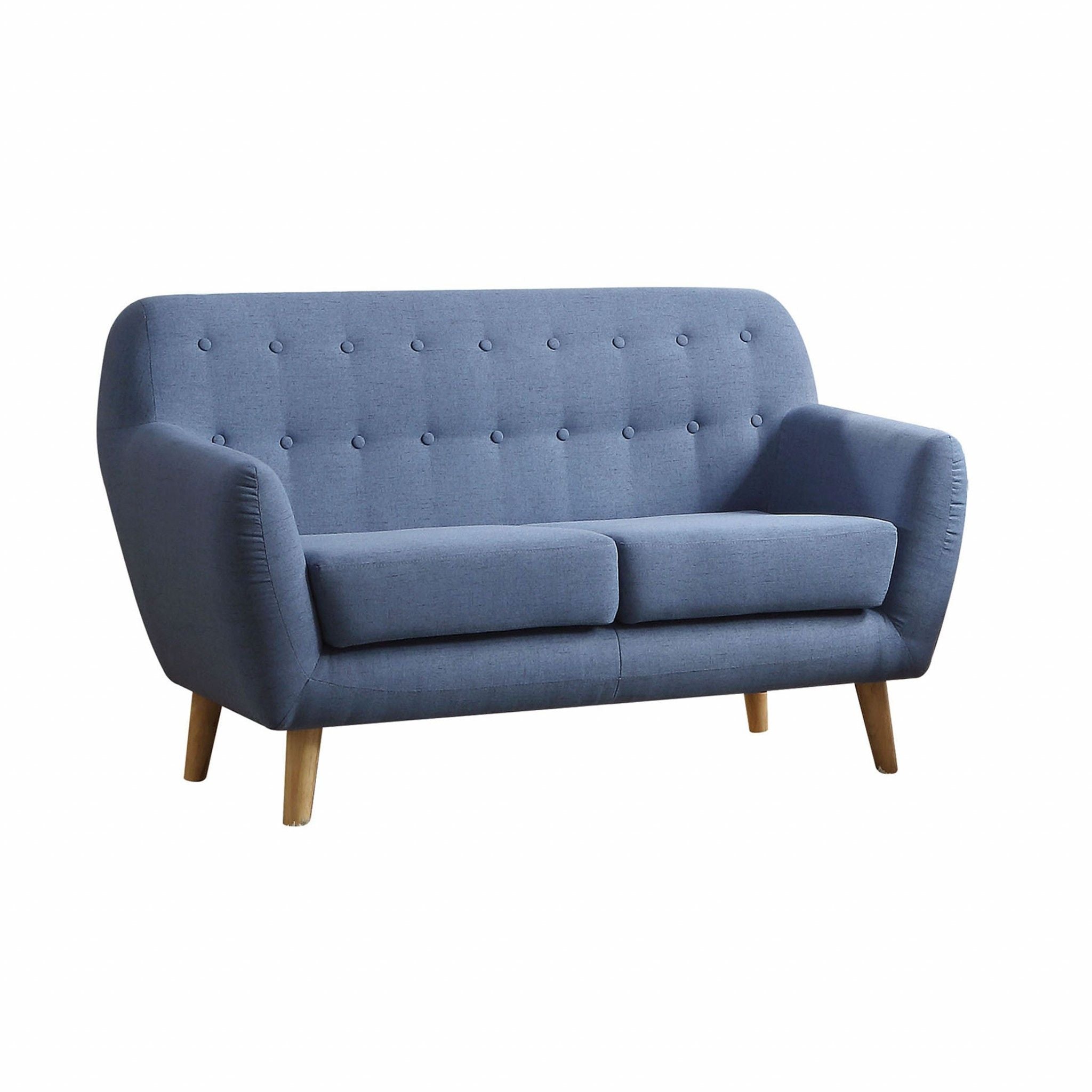 Linen Loveseat - Blue