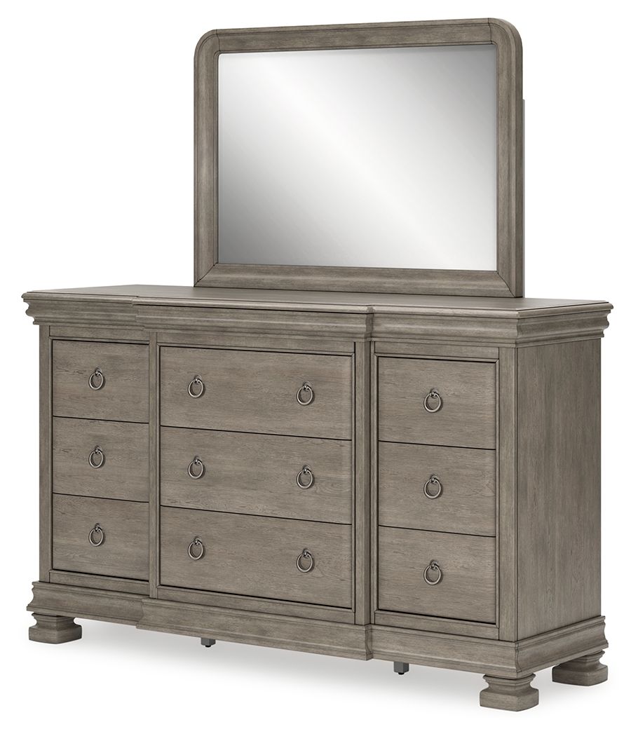 Lexorne - Gray - Dresser And Mirror by Signature Design by Ashley® | Bel Furniture