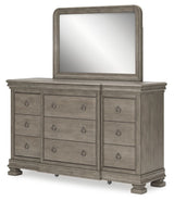 Lexorne - Gray - Dresser And Mirror by Signature Design by Ashley® | Bel Furniture
