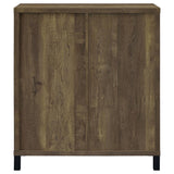 Arlington - Sliding Door Home Bar Wine Cabinet - Rustic Oak by CoasterEveryday | Bel Furniture