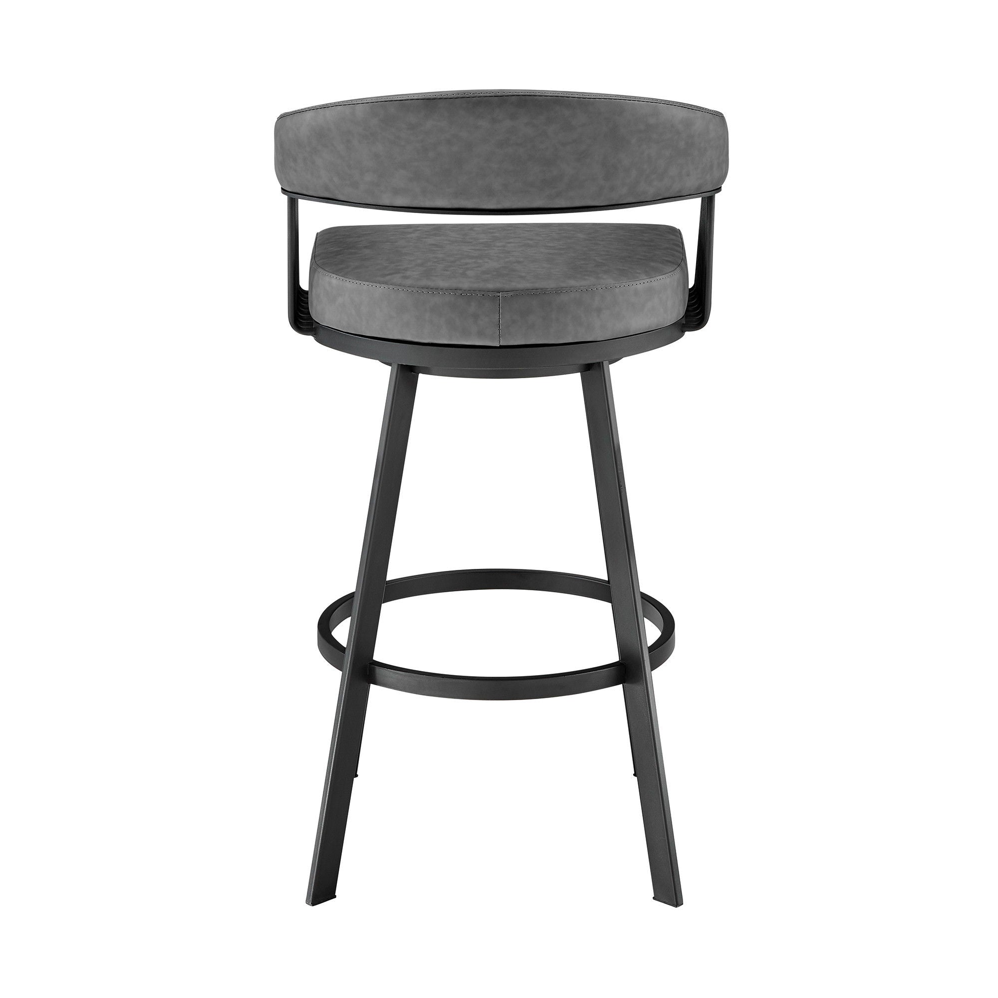 Swivel Low Back, Counter Height Bar Chair - Gray / Black