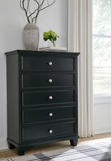 Lanolee - Black - Five Drawer Chest by Signature Design by Ashley® | Bel Furniture