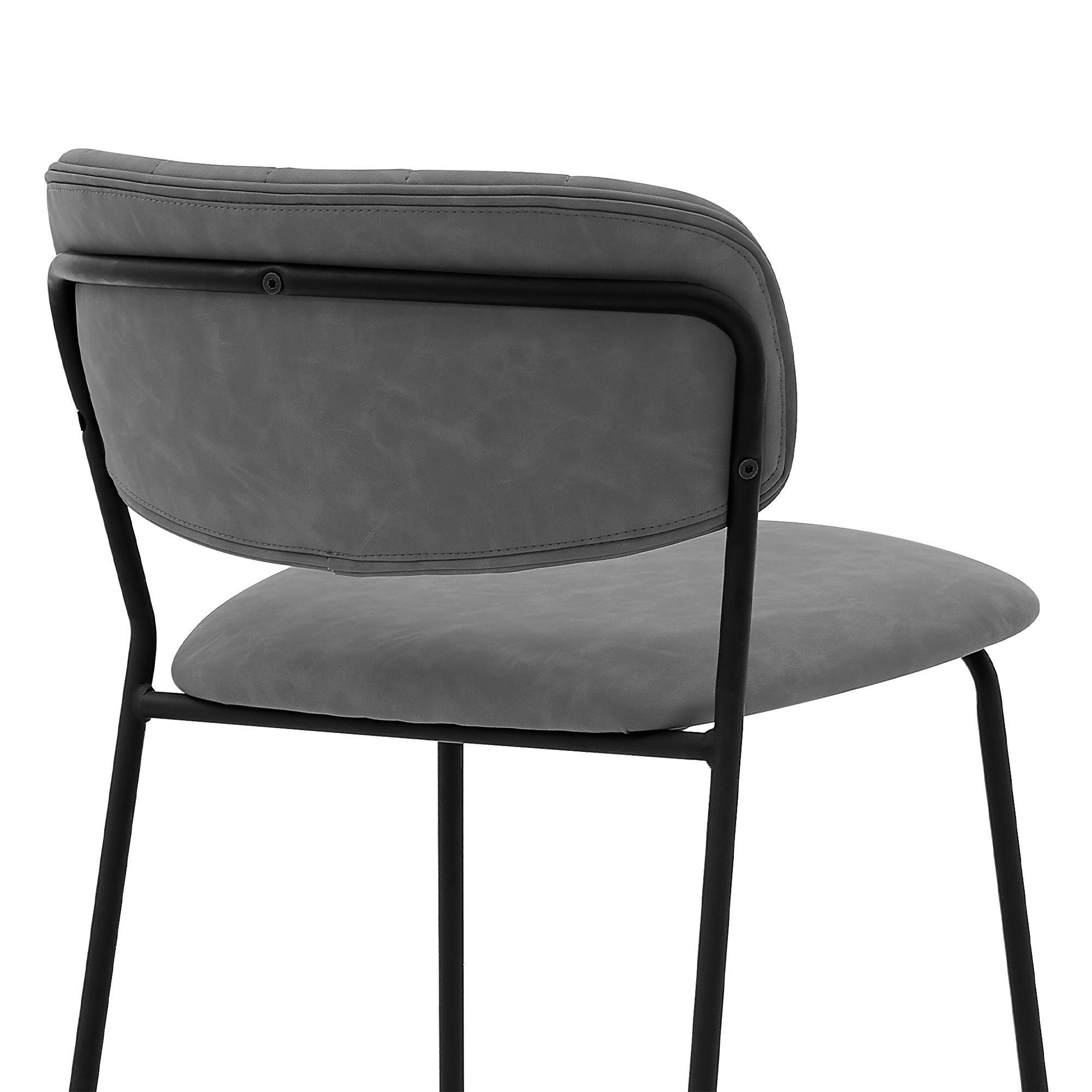 Iron Counter Height Bar Chair - Gray / Black