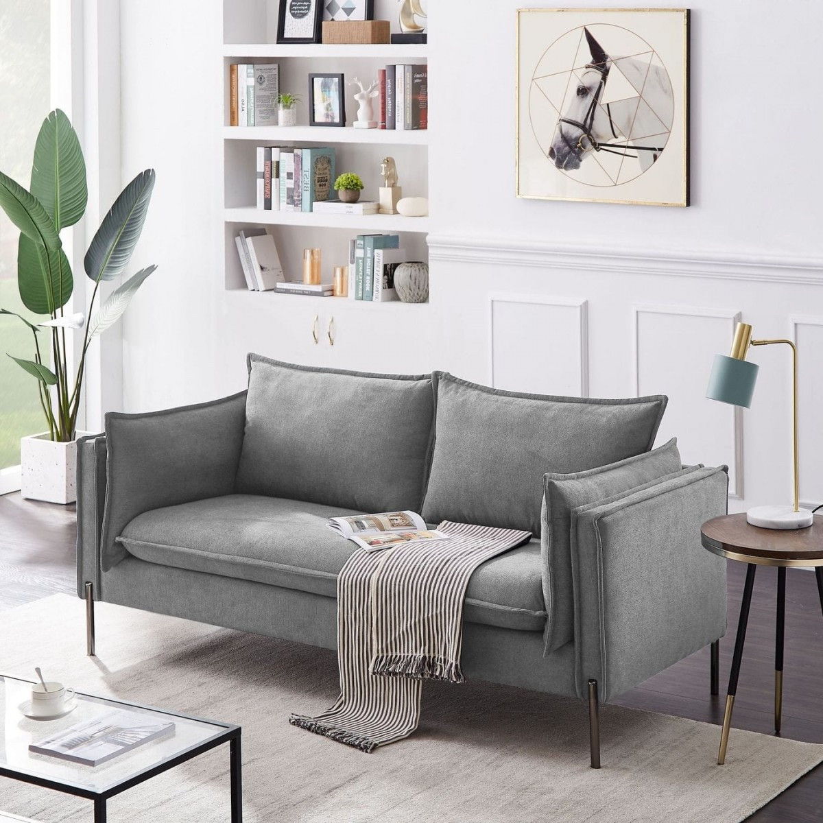 Black Legs Sofa - Gray