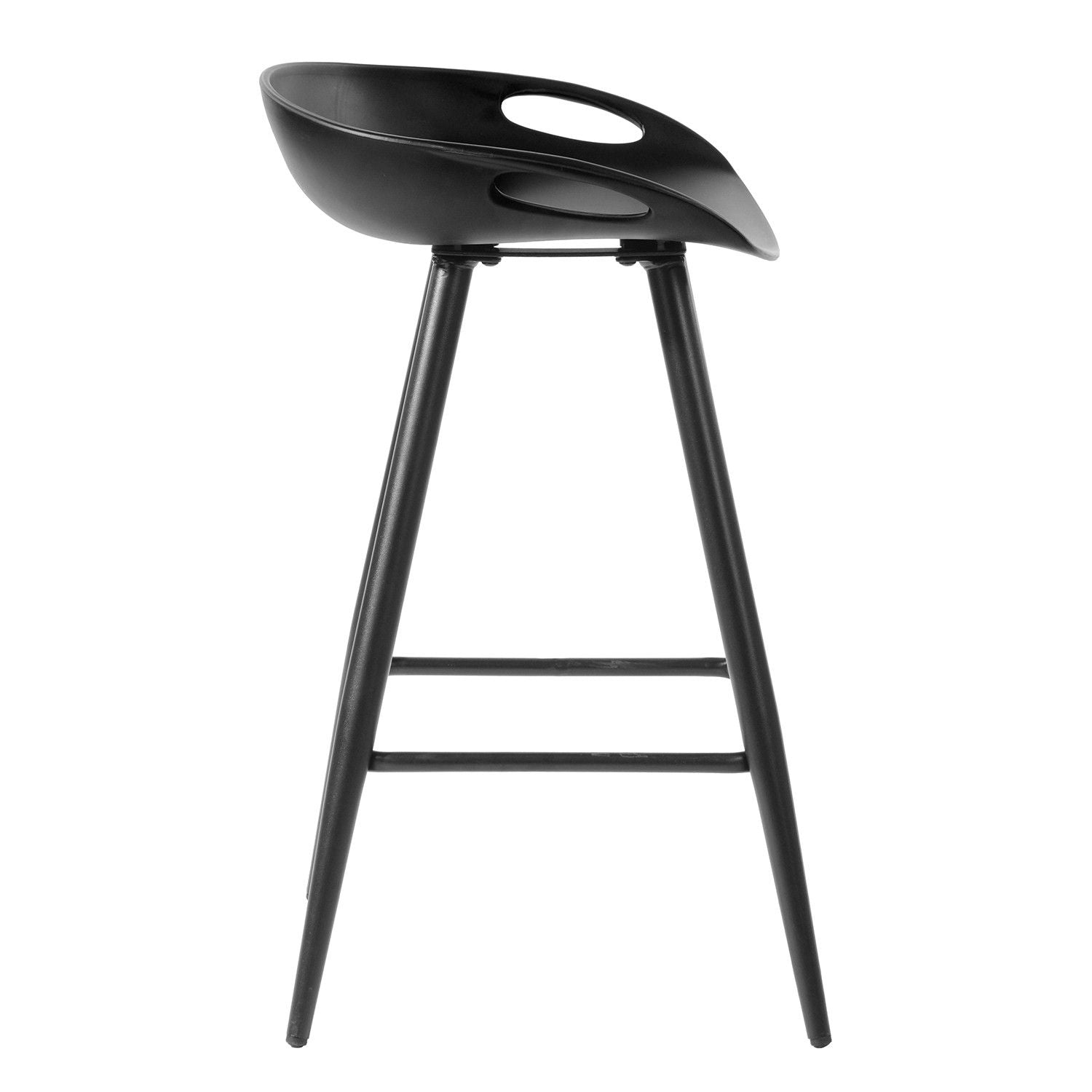 Steel Backless Counter Height Bar Chairs (Set of 2) - Black