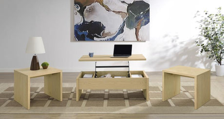 Canoga - Lift Top Cocktail Coffee Table Set - Light Oak