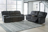 Draycoll - Reclining Living Room Set Dark Gray 2 Pc. Reclining Sofa, Loveseat by Signature Design by Ashley® | Bel Furniture
