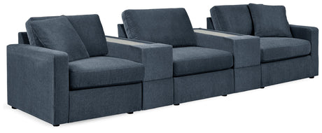 Modmax - Ink - Sectional Blue 5 Pc. Sectional With 2 Storage Consoles by Signature Design by Ashley® | Bel Furniture