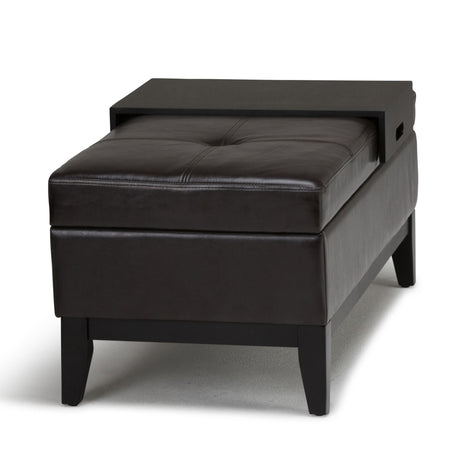 Oregon - Contemporary Storage Ottoman Bench With Tray - view 19