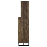 Mendoza - 2 Door Home Bar Cabinet Wine Storage - Rustic Oak by CoasterEveryday | Bel Furniture