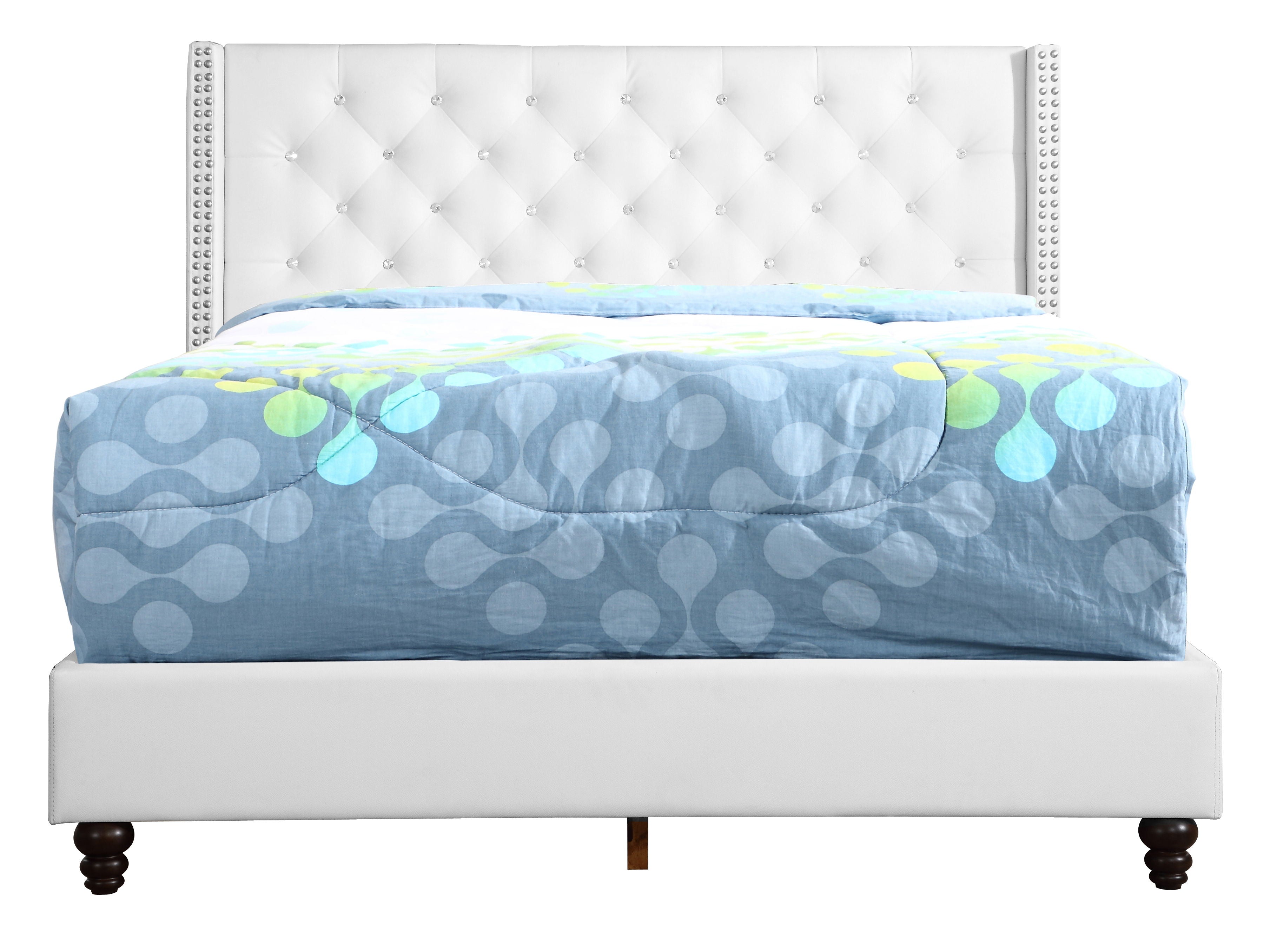 Julie - Upholstered Bed With Faux Diamonds