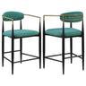 Tina - Metal Counter Height Bar Stool With Upholstered Back And Seat (Set of 2) Green by Coaster Fine Furniture | Bel Furniture