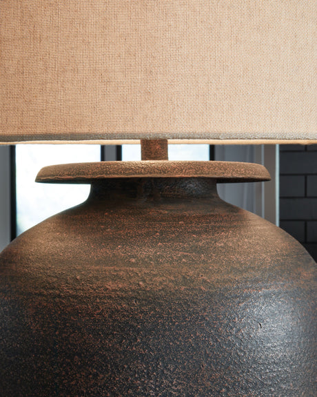 Carlenbury - Antique Brown - Metal Table Lamp by Signature Design by Ashley® | Bel Furniture