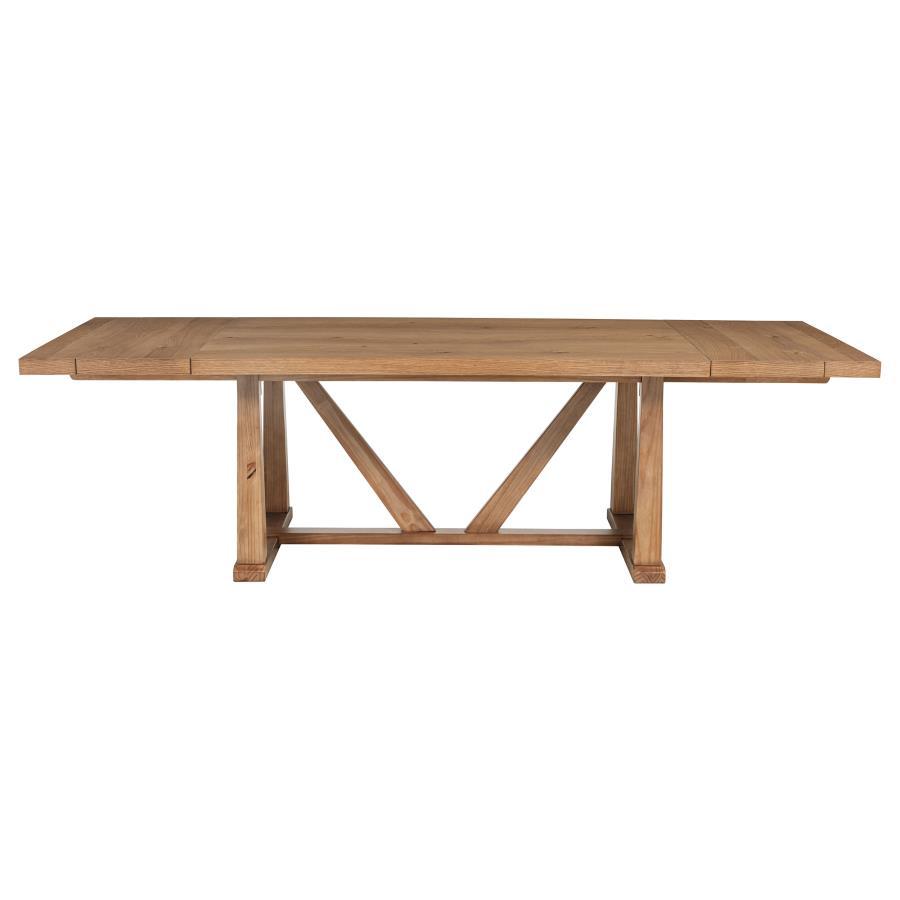 Middleton - 106" Extension Leaf Dining Table - Natural Brown by Coaster Fine Furniture | Bel Furniture