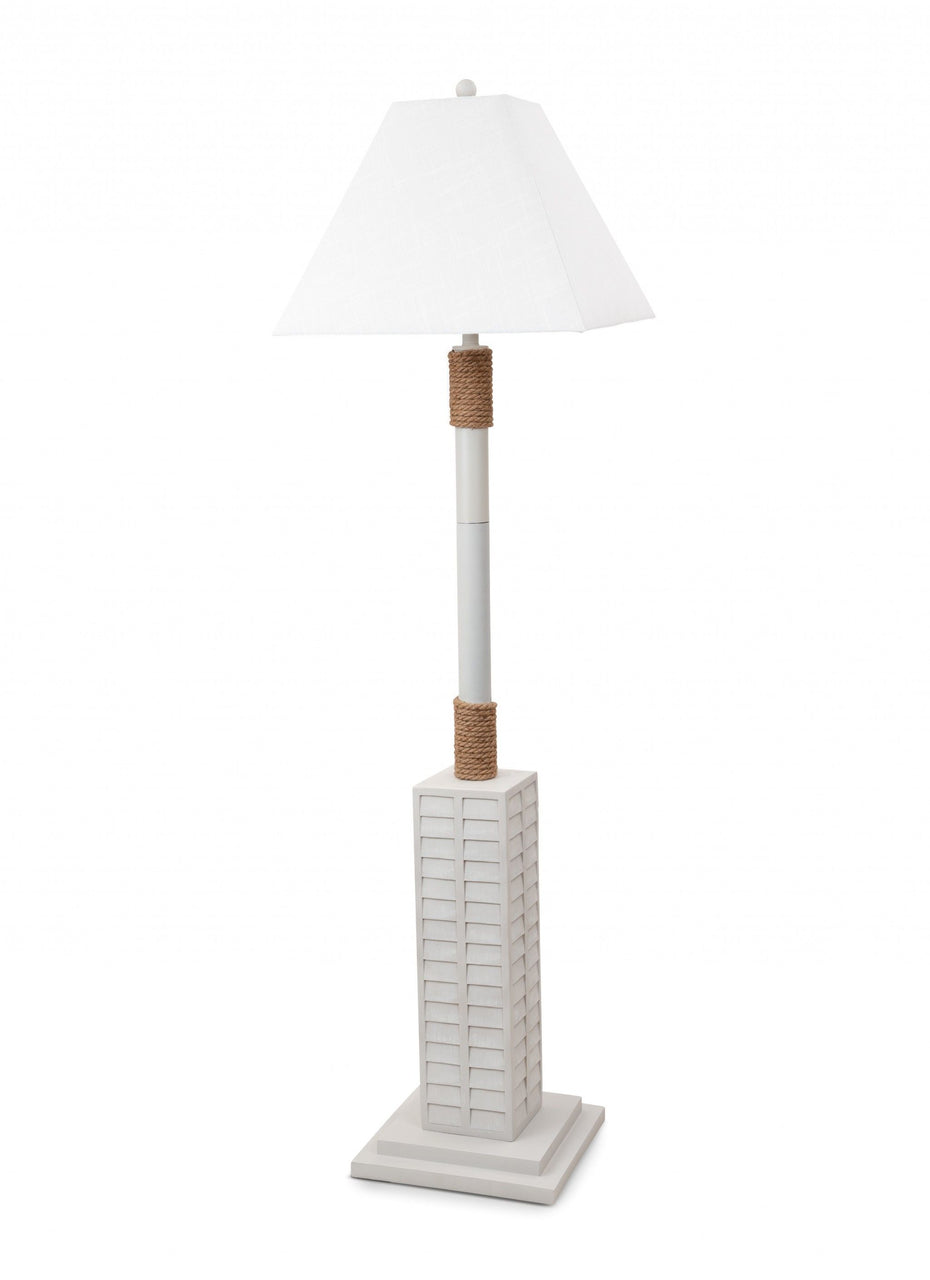 Bright And Nautical Rope Floor Lamp - White