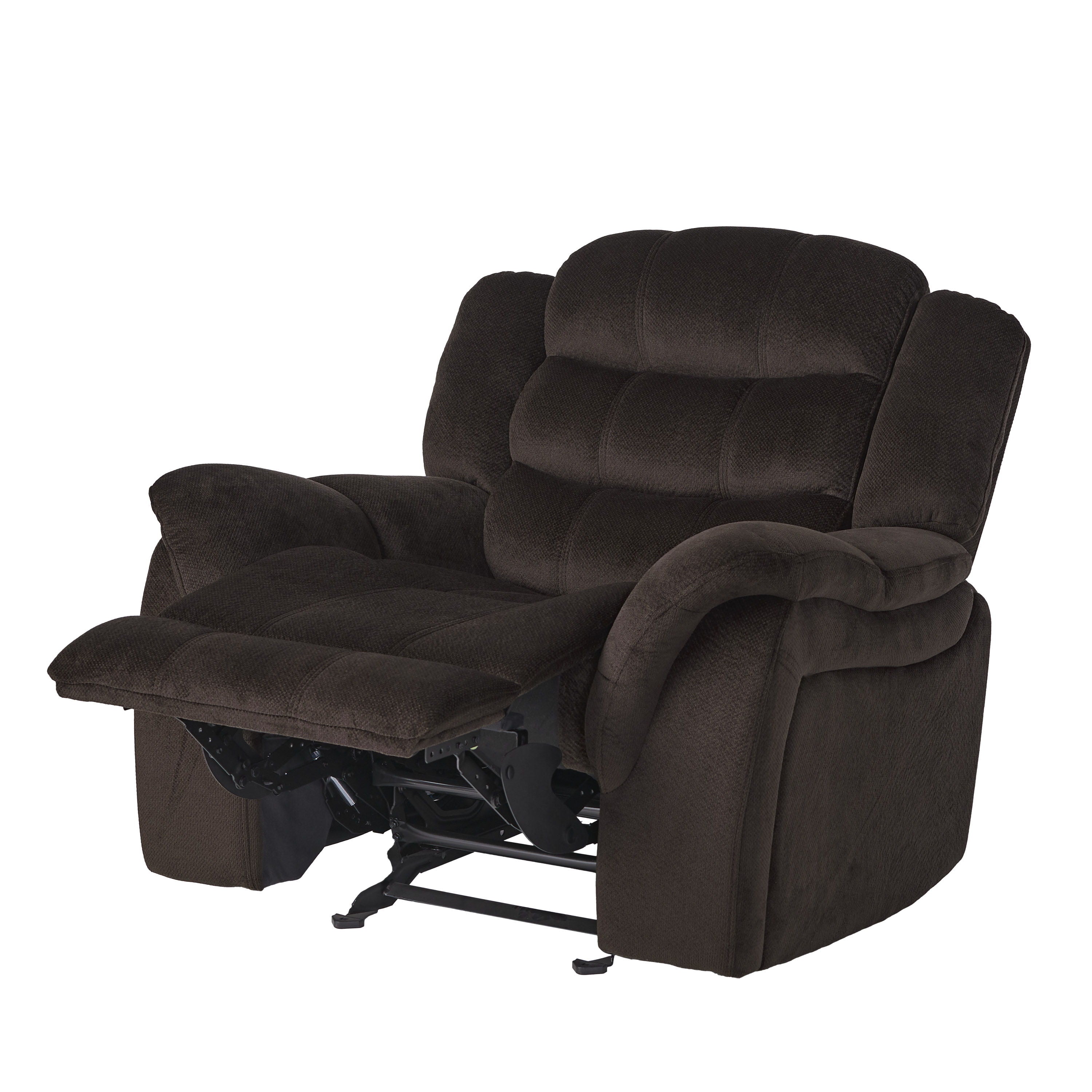 Classic Design, Plush Fabric, Glider Recliner