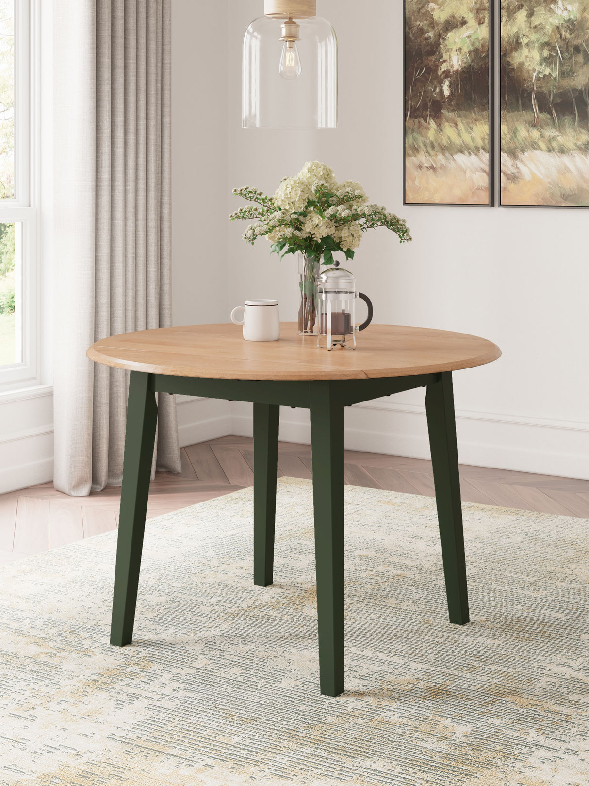 Gesthaven - Round Dining Room Drop Leaf Table by Signature Design by Ashley® | Bel Furniture