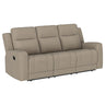 Brentwood - Upholstered Motion Reclining Sofa Light Brown by Coaster Fine Furniture | Bel Furniture