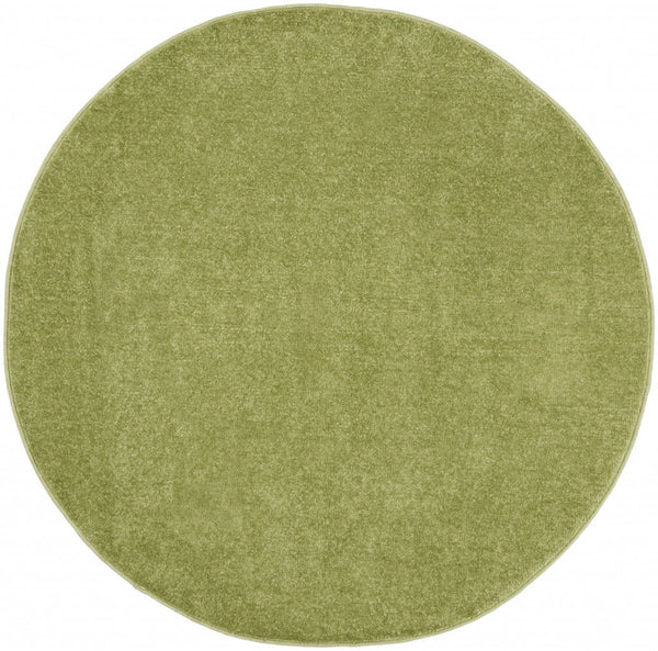 4' X 4' Round Non Skid Indoor / Outdoor Area Rug - Green