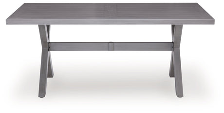 Half Moon Beach - Rectangular Dining Table With Umbrella Option - Gray - view 4