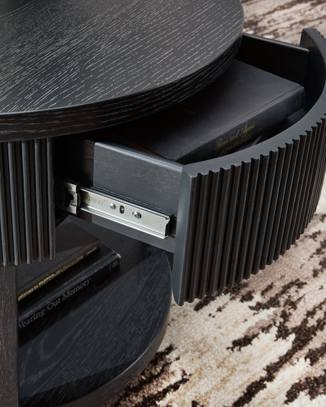 Marstream - Black - Round End Table by Signature Design by Ashley® | Bel Furniture