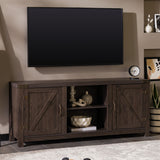 Modern Farmhouse Barn Door 3 Shelf TV Stand For TVs Up To 65” by Walker Edison | Bel Furniture
